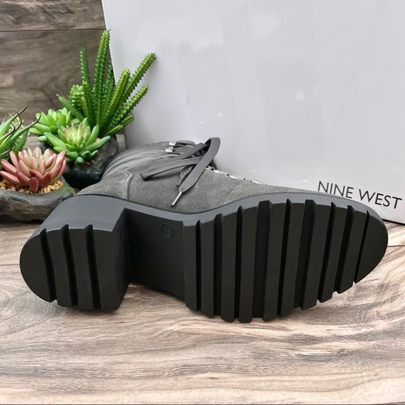 NIB Nine West Persia Leather Lug Sole Hiker Boots - Picture 10 of 12